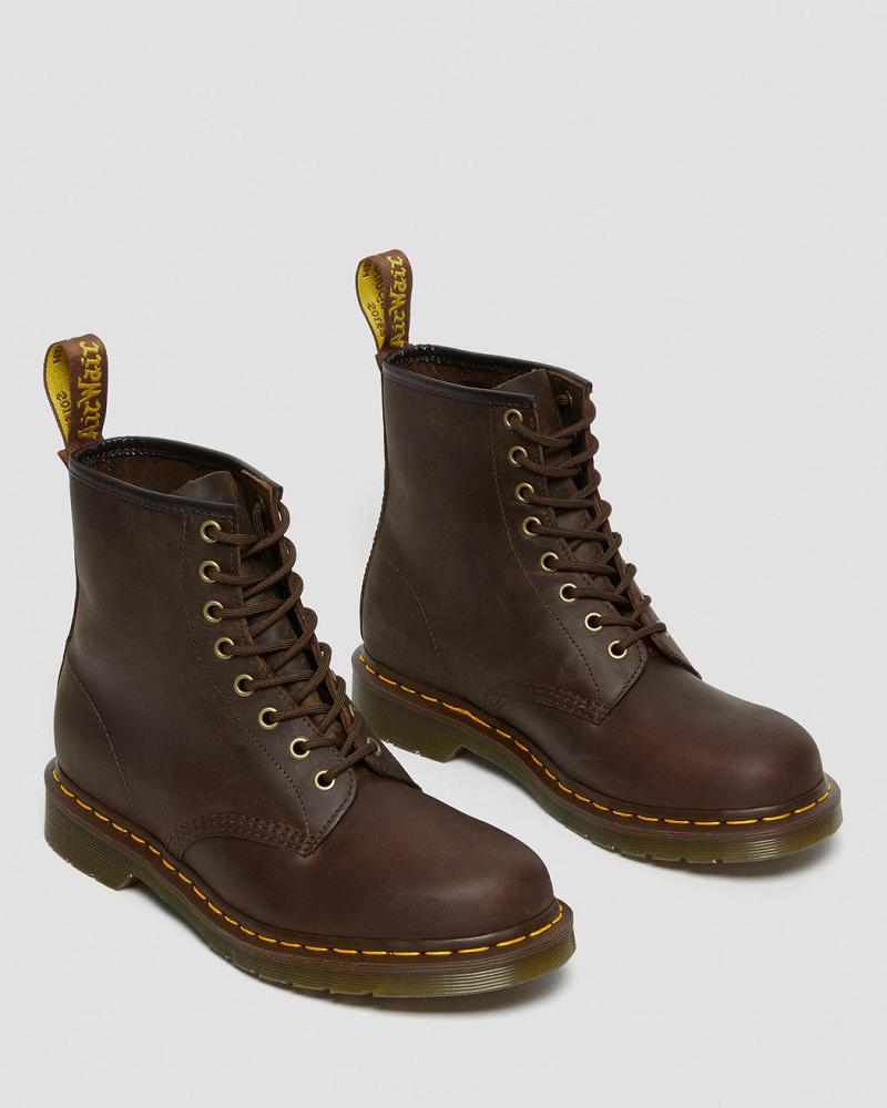 Brown Women's Dr Martens 1460 Crazy Horse Leather Lace Up Boots | CA 154GSO